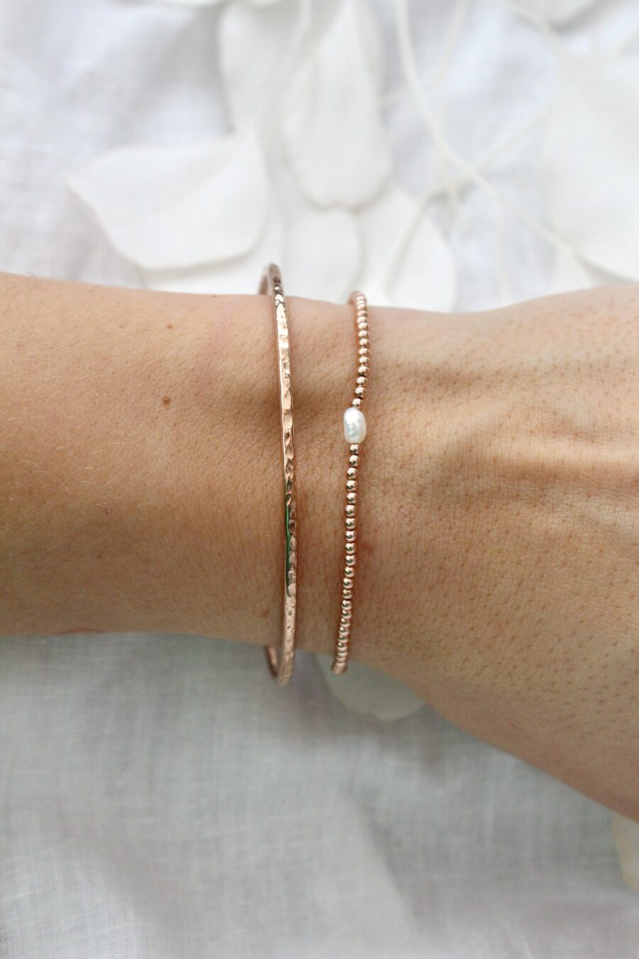 Rose gold filled náramek s perličkou - Image 2