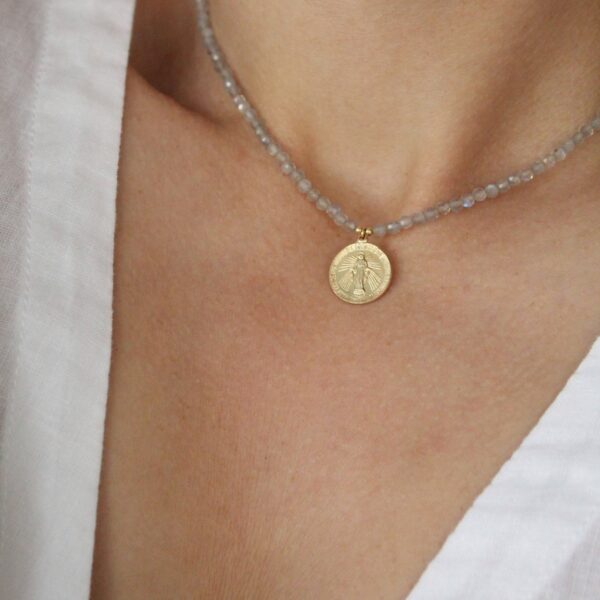 Korálkový náhrdelník Virgin labradorit (gold filled)