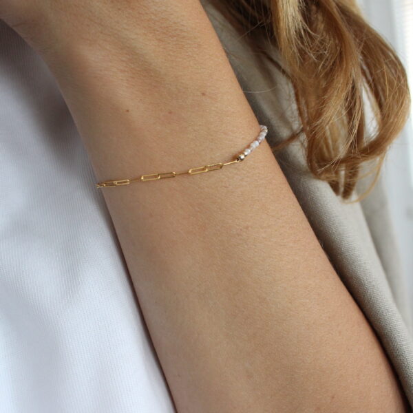 Náramek Achát Polo (gold filled)
