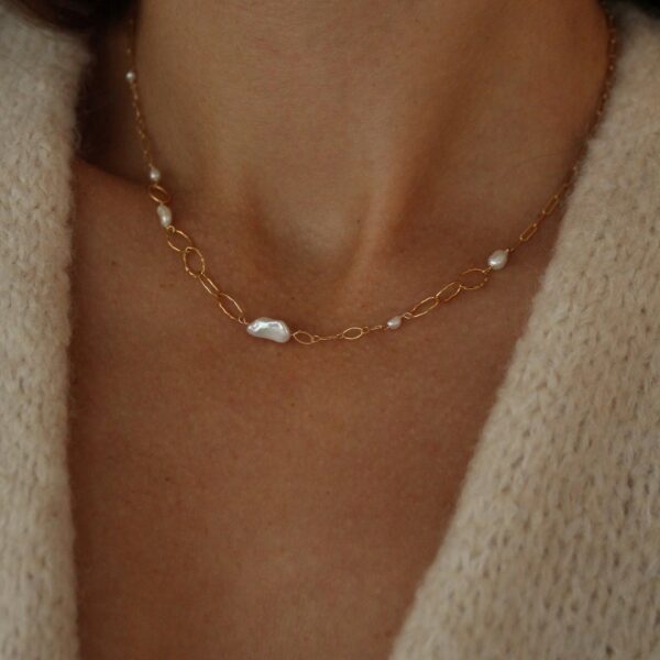 Řetízek na krk Wild Pearl (gold filled)