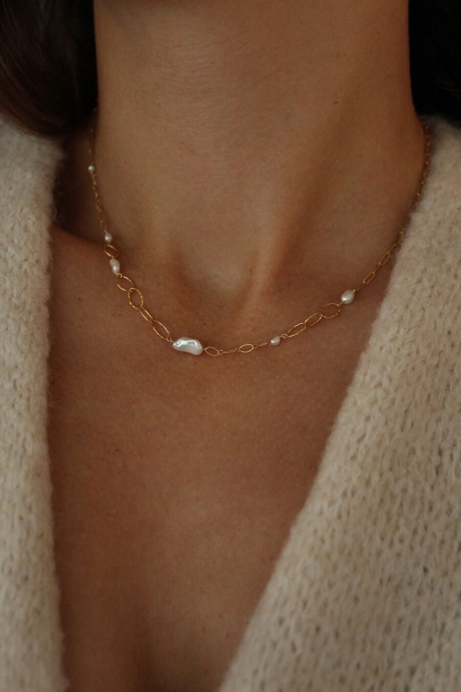 Řetízek na krk Wild Pearl (gold filled)